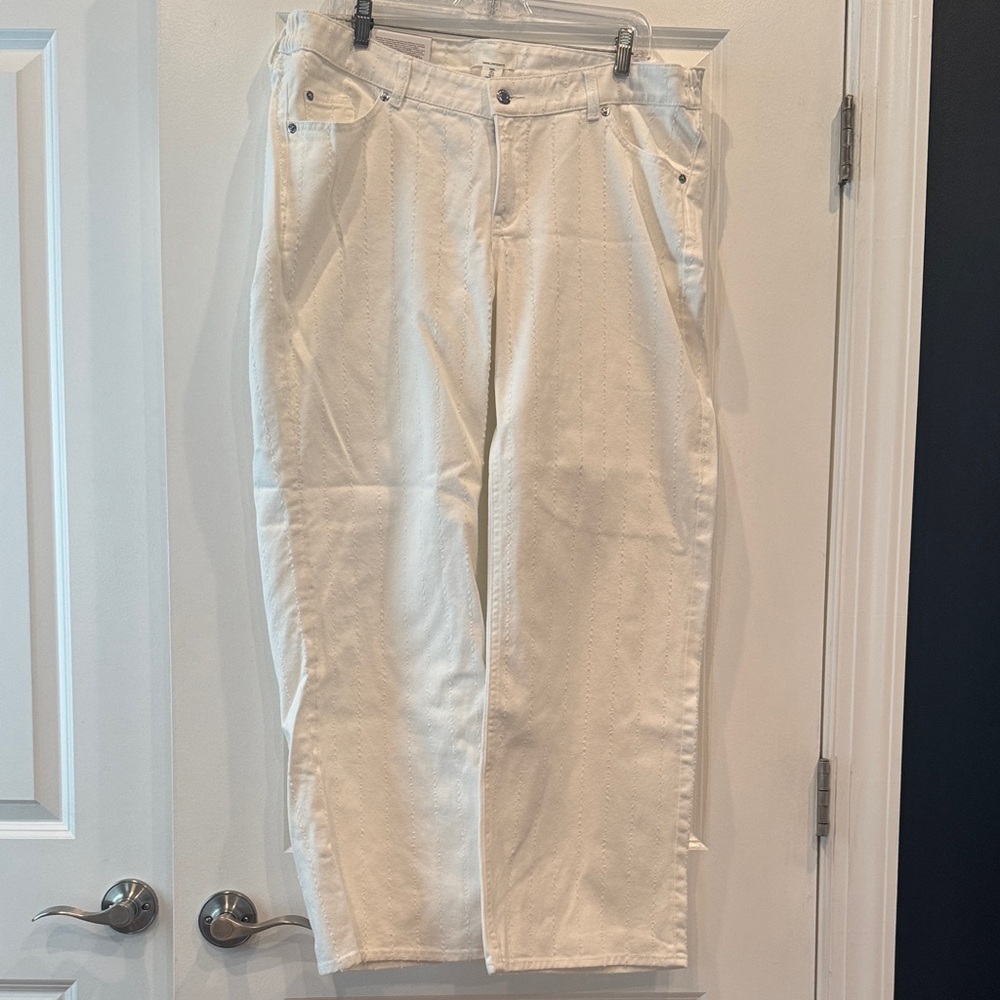 H&M White Wide Leg Jeans